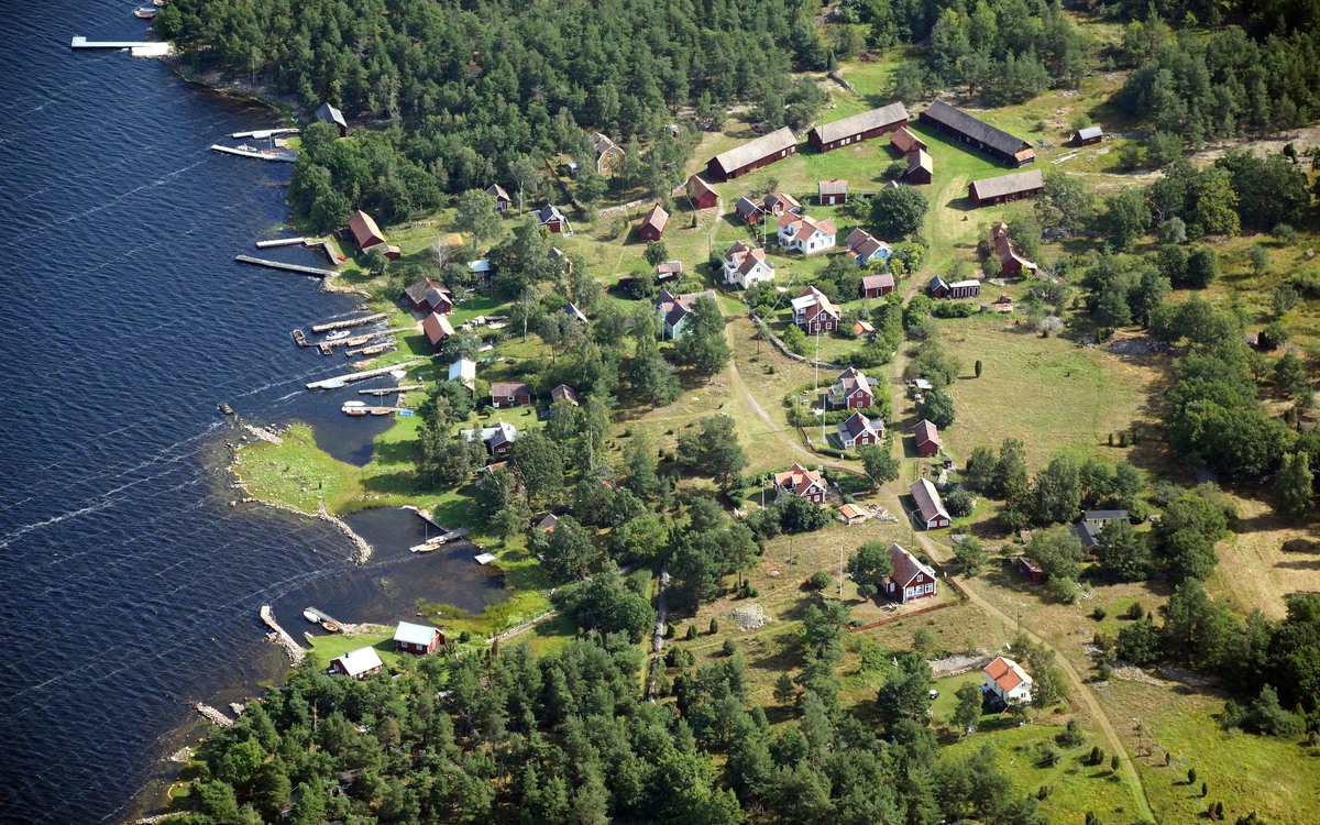 Flygfoto över Runnö