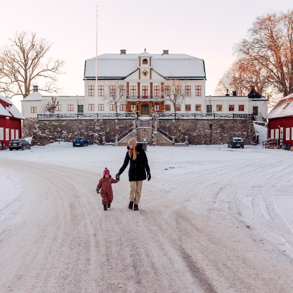 Fredriksbergs Herrgård i vinterskrud.