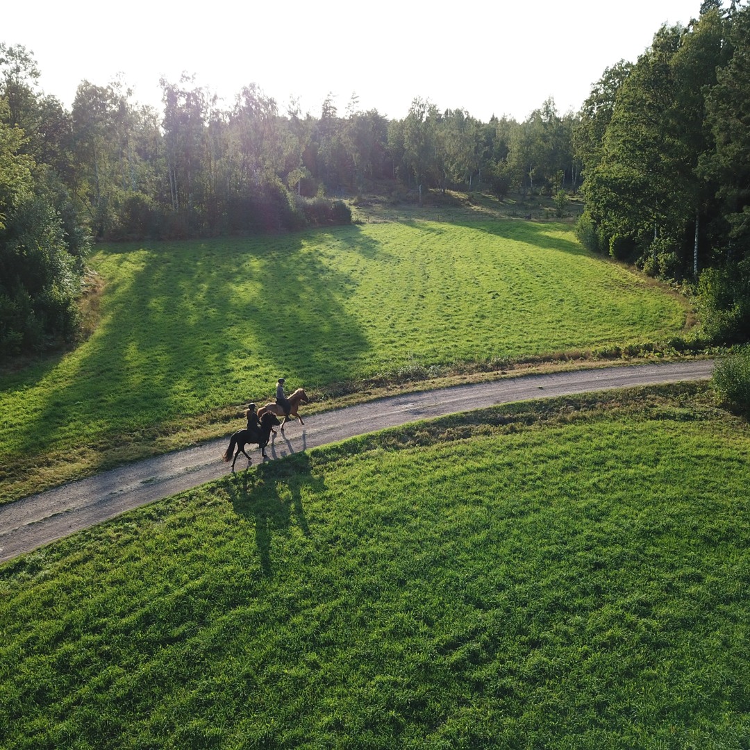 Drönarbild personer som rider